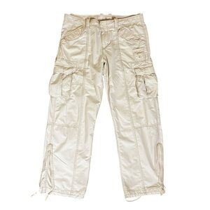 Rare GAP Baggy Women’s Size 12 Beige Cargo Pants Skater Zip Flare Gorpcore Flaw